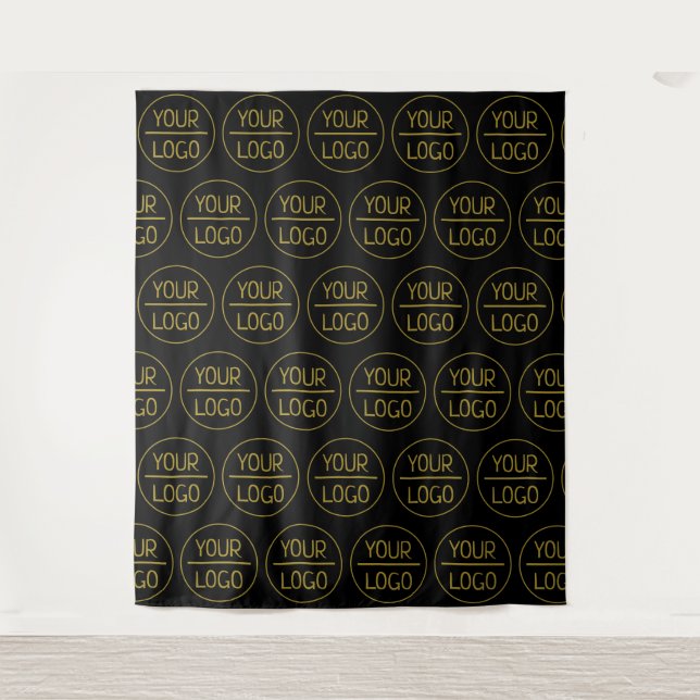 Black Custom Company Logo Backdrop For Events (Front)