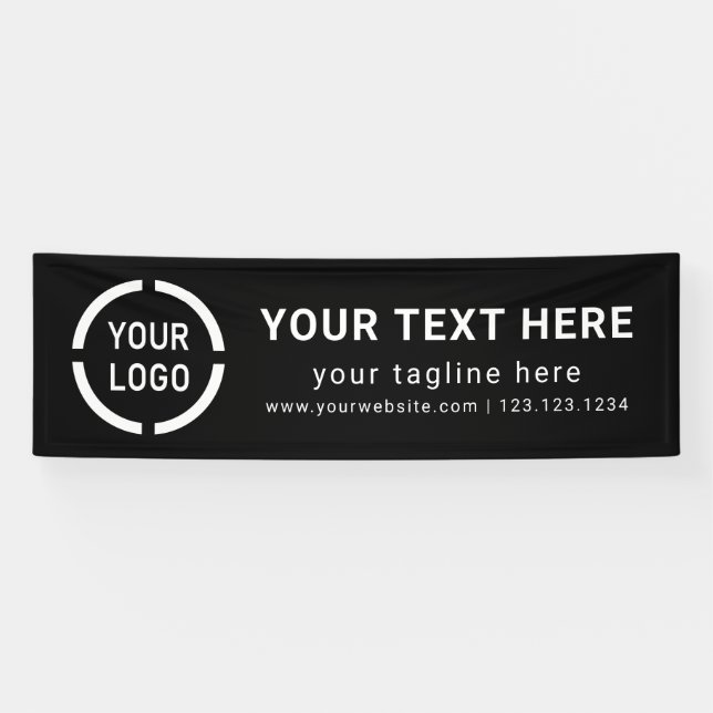 Black Custom Company Logo Event Displays Banner (Horizontal)