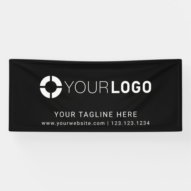 Black Custom Company Logo Event Displays Banner (Horizontal)