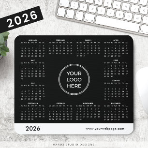 Black Custom Corporate Promo Logo 2026 Calendar Mouse Pad