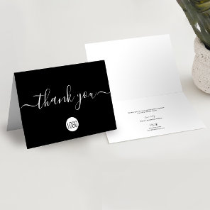 Black Custom Customer Appreciation Professional Thank You Card