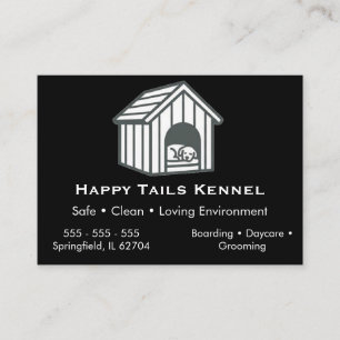 Black Custom Dog Kennel Business Card 