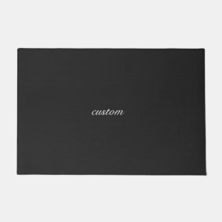 Black custom doormat