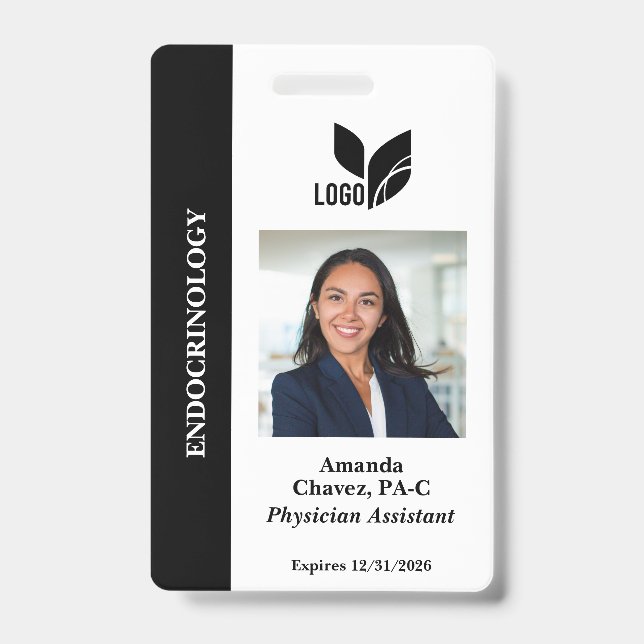 Black Custom Employee ID Photo Name Badge (Front)