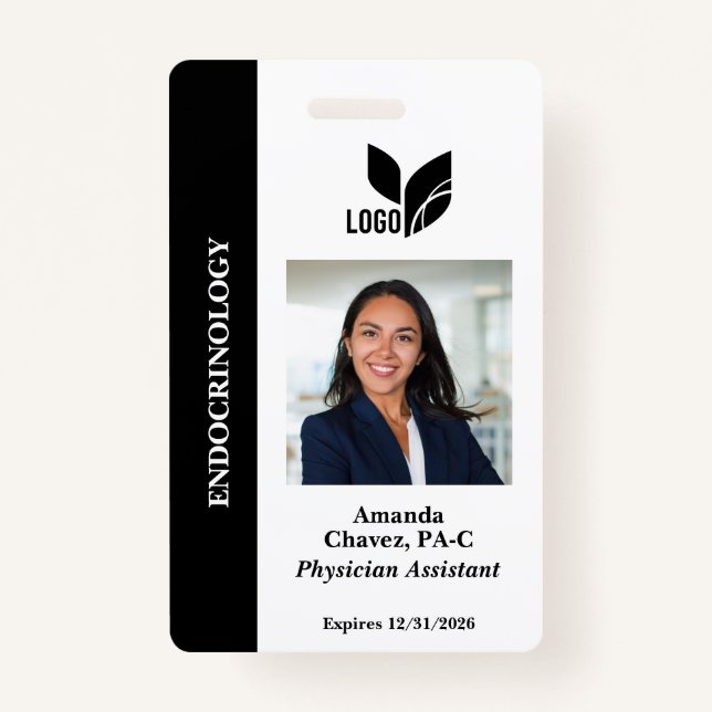 Black Custom Employee ID Photo Name Badge (Front)