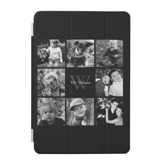 Black Custom Family Photo Collage iPad Mini Cover (Front)