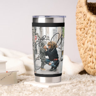 Black Custom Five Photo Collage Best Mom Ever Insulated Tumbler