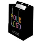 Black Custom Gift Bag Business Company Logo Bulk 