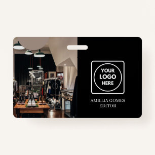 Black Custom ID Modern Minimalist Employee Badge