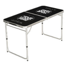 Black Custom Logo Beer Pong Table Portable Game