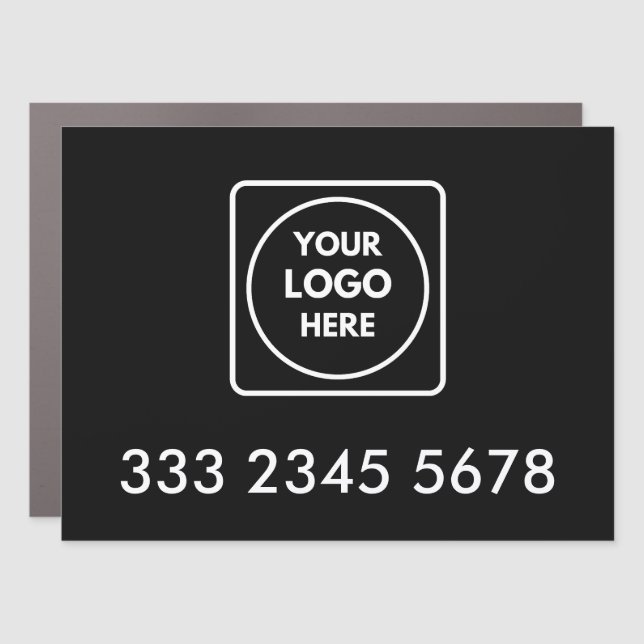 Black Custom Logo | Branded Business Car  Car Magnet (Front)