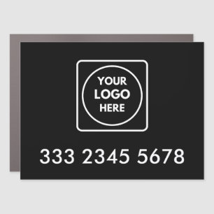 Black Custom Logo   Branded Business Car  Magnet