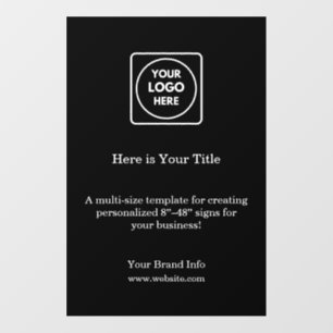 Black Custom Logo Branded Business Promotional Wall Decal