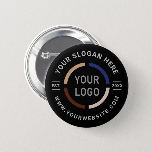 Black custom logo branded promotional button