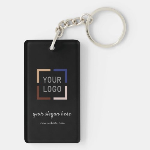 Black Custom Logo branded promotional Keychain