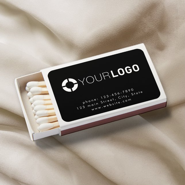 Black Custom Logo branded promotional Matchboxes (Black Custom Logo branded promotional Matchboxes)