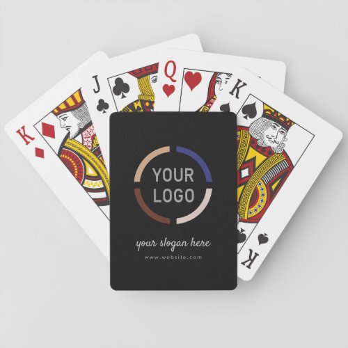 Black custom logo branded promotional playing card
