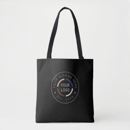 Black custom Logo branded promotional Tote Bag