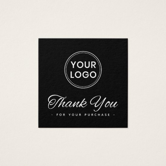 Black custom logo business thank you insert card