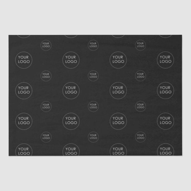Black Custom Logo Company Business Promotional Tissue Paper (Front)