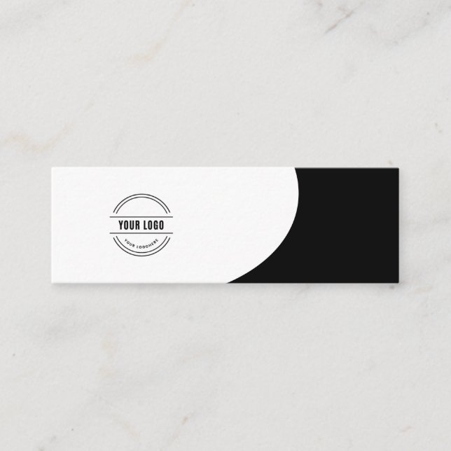 Black custom logo, elegant, square, professional   mini business card (Front)