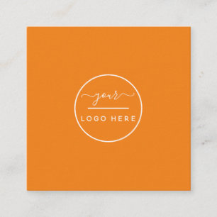 Black custom logo, elegant, square, professional square business card