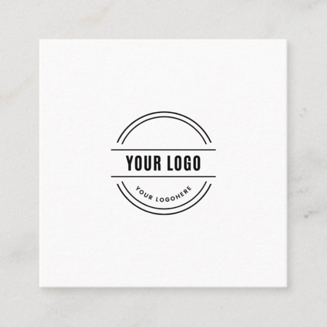 Black custom logo, elegant, square, professional   square business card (Front)