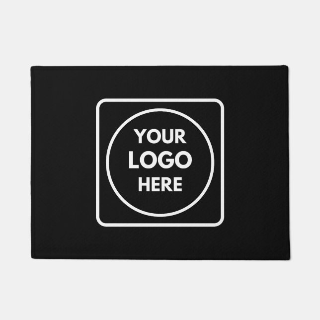 Black Custom Logo | Minimal Stylish Professional  Doormat (Front)