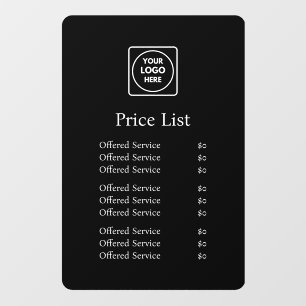 Black Custom Logo Minimalist Price Display Window Cling