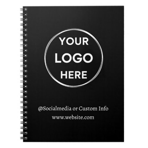 Black Custom Logo Modern Minimalist Business Staff Notebook