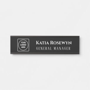 Black Custom Logo   Personalized Office Door sign