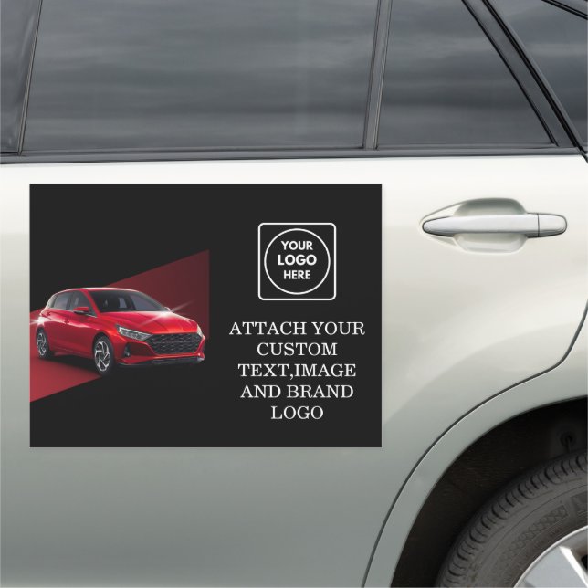 Black Custom Logo | Professional Branded Business  Car Magnet (In Situ)