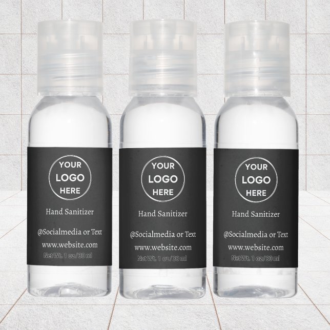 Black Custom Logo Text Modern Business Covid Hand Sanitizer (Creator Uploaded)