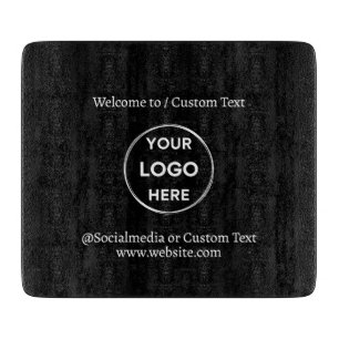Black Custom Logo Text Modern Minimalist Business Cutting Board