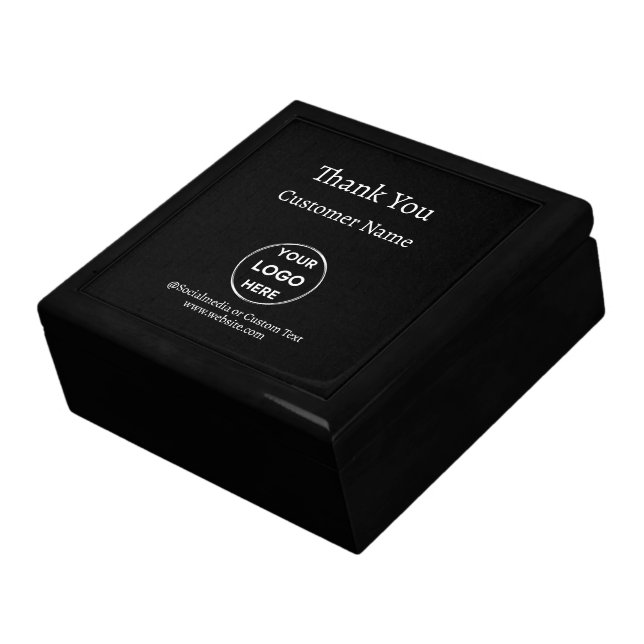Black Custom Logo Text Modern Minimalist Business Gift Box (Side)
