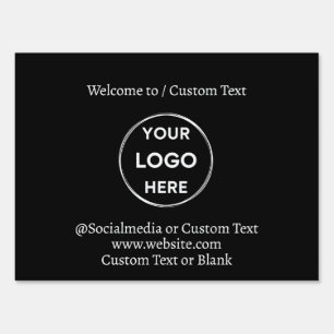 Black Custom Logo Text Modern Minimalist Business Sign