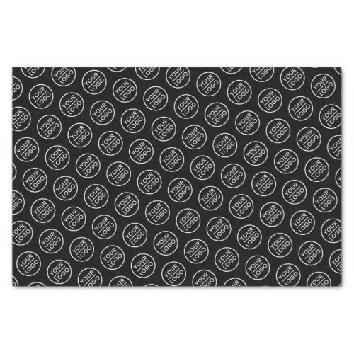 Black custom logo tissue paper business packaging