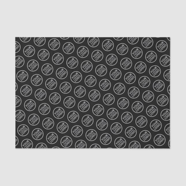 Black custom logo tissue paper business packaging (Front)