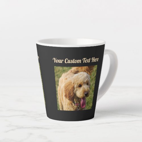 Black Custom Message Goldendoodle Dog Latte Mug