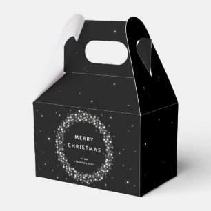 Black Custom Message Sparkling Lights Christmas Favor Boxes