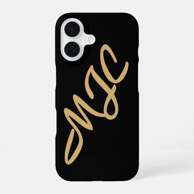 Black Custom Monogram iPhone Case (Back)