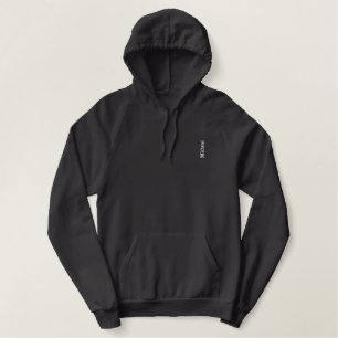  Black Custom Monogram Personalized Name Winter Em Embroidered Hoodie