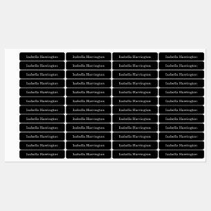 Black Custom Name Iron-On Fabric Clothing Labels