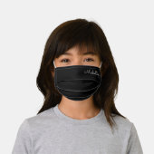 Black Custom Name Kids' Cloth Face Mask (Worn)