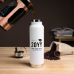 Black Custom Name Personalized Graduation Gift  Water Bottle<br><div class="desc">Celebrate your loved one's special event with this custom water bottle. This design features stylish typography " Class of 20YY (graduation year) " and a graduation cap graphic with custom text. Perfect personalized gift for graduation day! More designs available at my shop BaraBomDesign.</div>