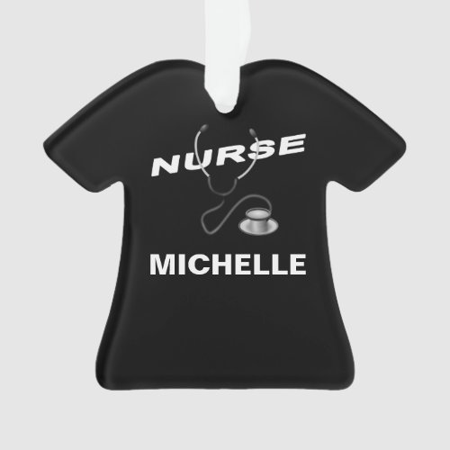 BLACK Custom Nurse Name Ornament