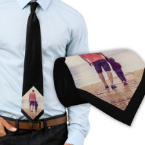 Black Custom Photo  Neck Tie