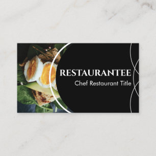 Black Custom Photo Restaurant Cooking Chef Business Card
