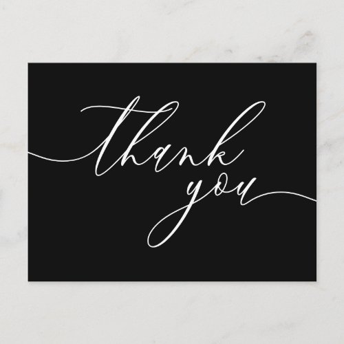 Black Custom Photo Thank You Postcard