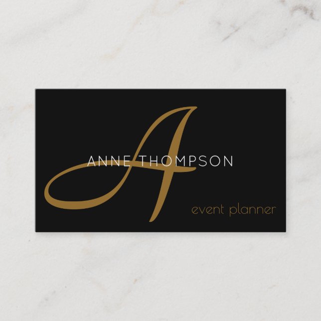 black custom profession (event planner) stylish business card (Front)